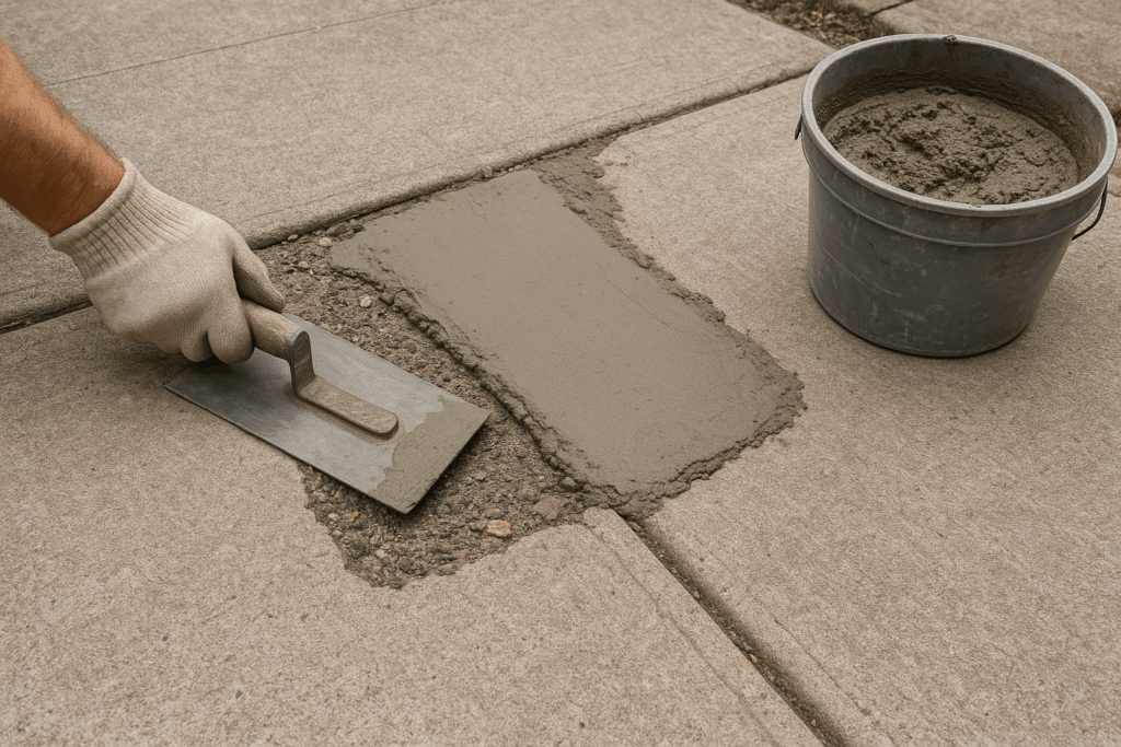 Sealed stamped concrete surface in Hamilton