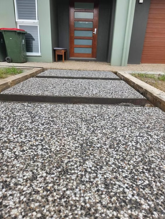 Exposed aggregate concrete in Hamilton