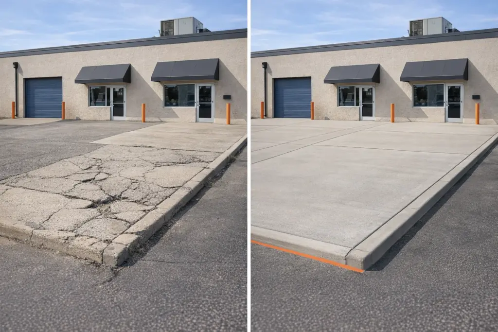 Concrete panel cut out and repoured in Hamilton