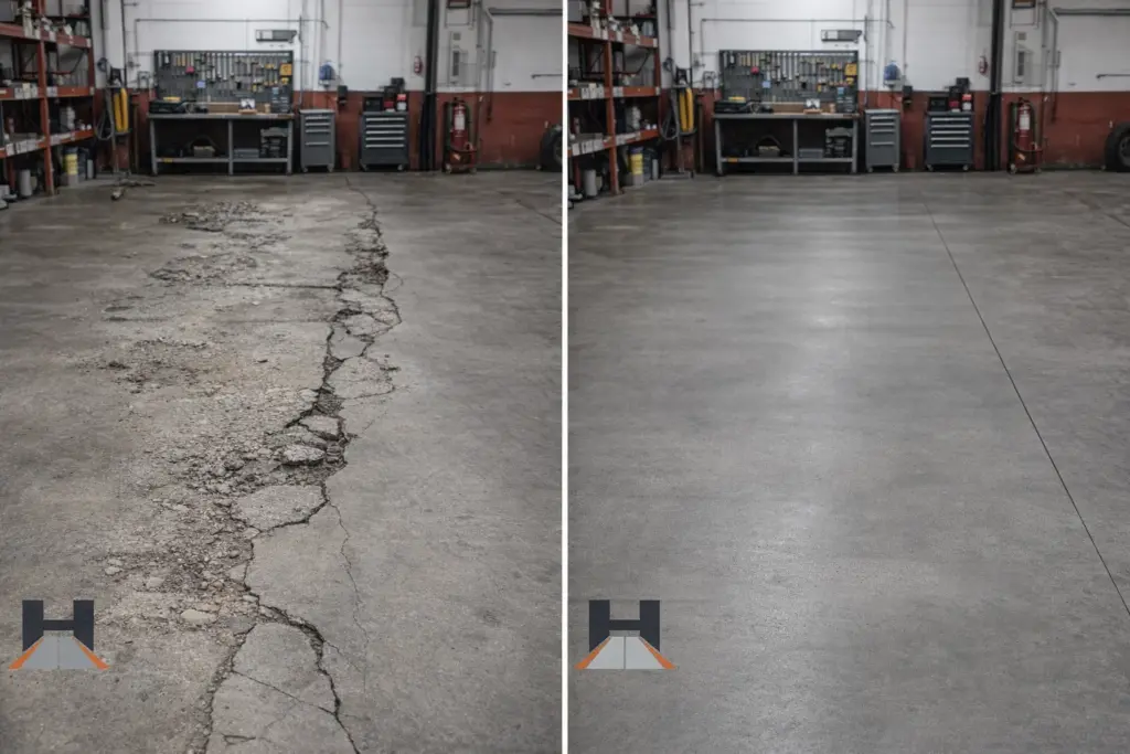 Hamilton driveway before and after a concrete repair