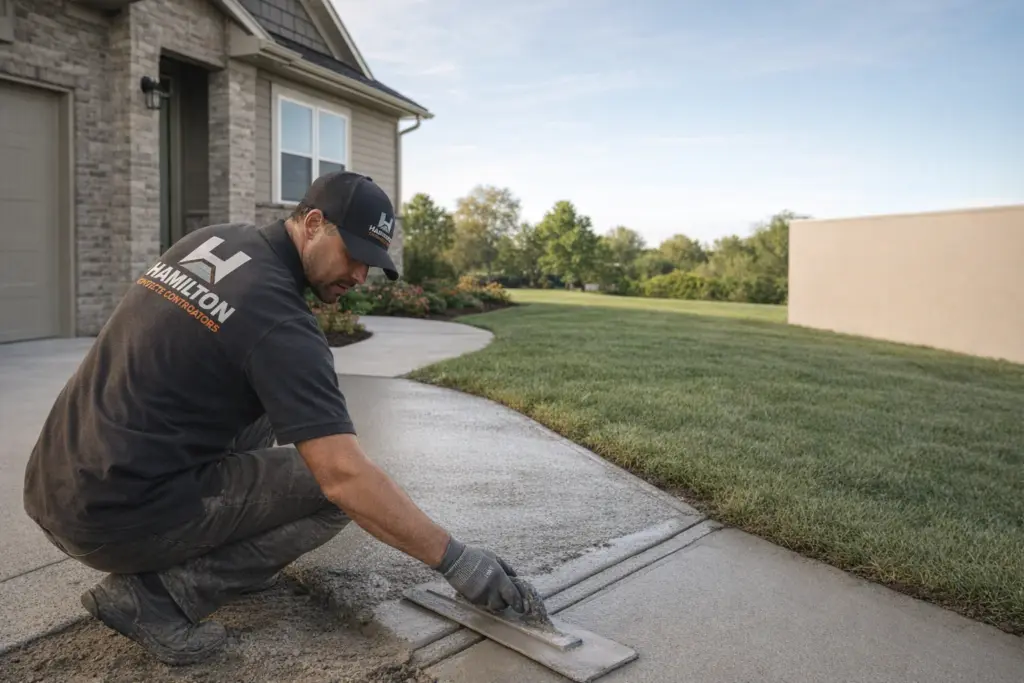 Garage slab on a compacted base in Hamilton