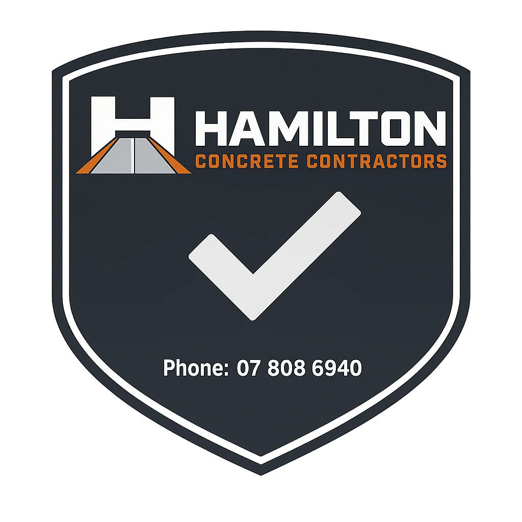 Stamped concrete driveway pattern in Hamilton